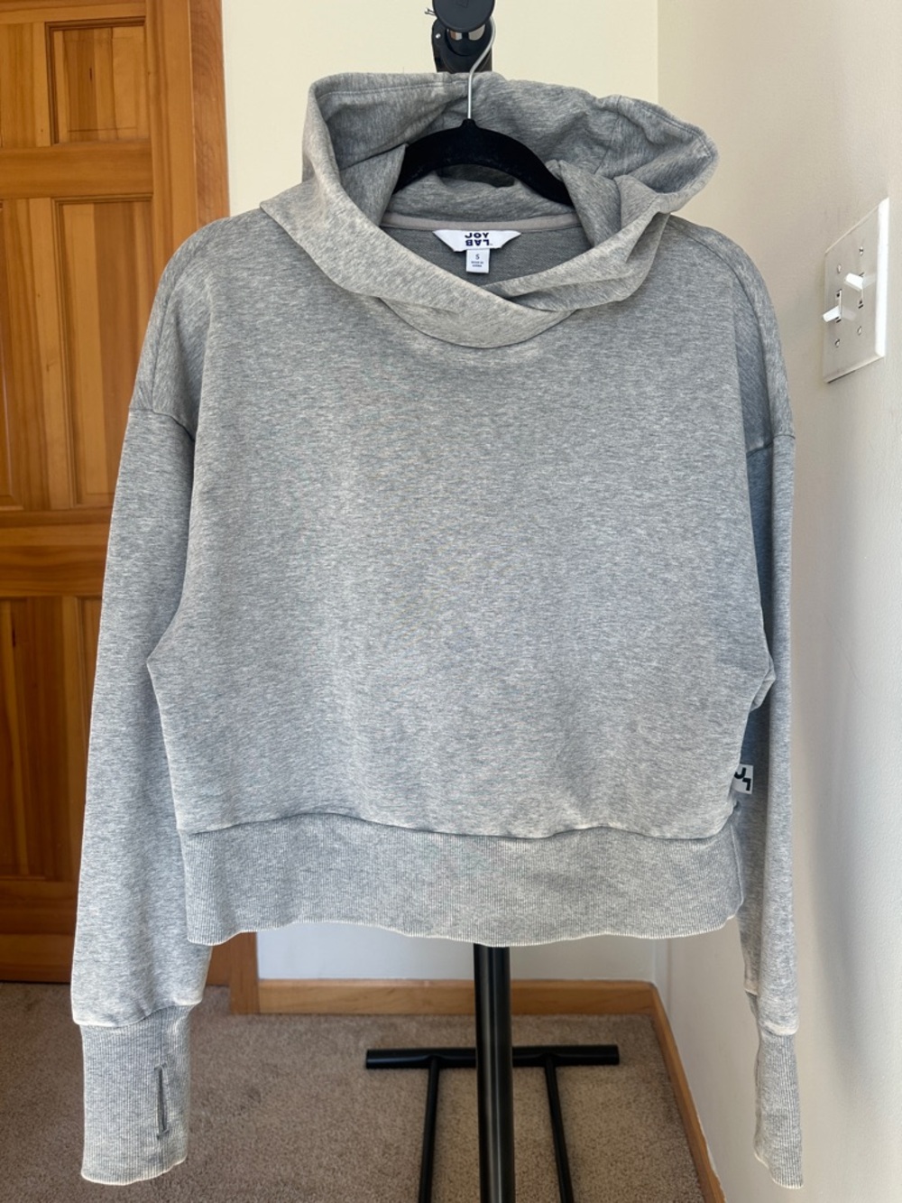 JoyLab Grey Cotton Hoodie Sweatshirt